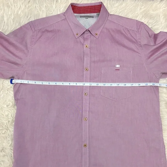 Ted Baker London Size 4 Men’s Casual‎ Long Sleeve Button Down Burgundy - Picture 3 of 10